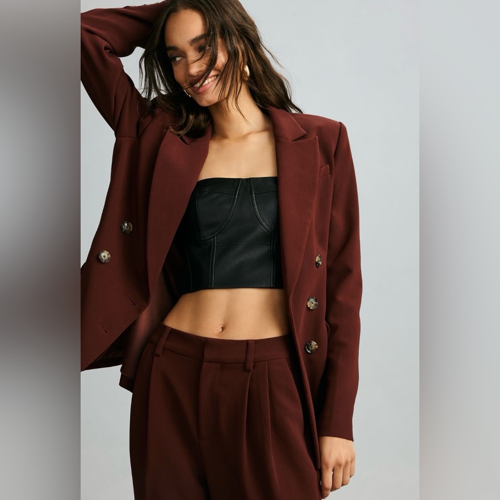 PAIGE Malbec Double-Breasted Blazer